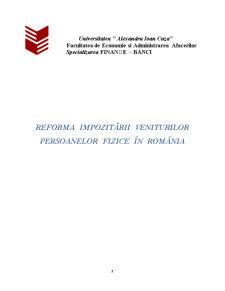 Reforma Impozitării Veniturilor Persoanelor Fizice în România - Pagina 1