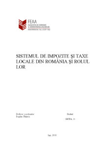 Sistemul de Impozite și Taxe Locale din România și Rolul Lor - Pagina 1