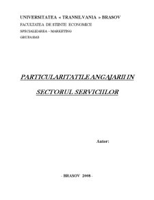 Particularitățile angajării în sectorul serviciilor - Pagina 1