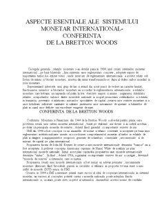 Aspecte esențiale ale sistemului monetar internațional - conferința de la Bretton Woods - Pagina 1