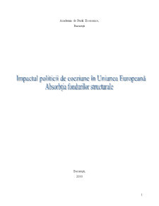 Impactul politicii de coeziune în UE. absorbția fondurilor structurale - Pagina 1
