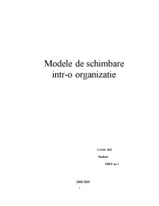 Modele de schimbare într-o organizație - Pagina 1