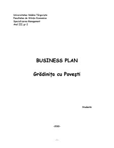 Business Plan Grădinița cu Povești - Pagina 1