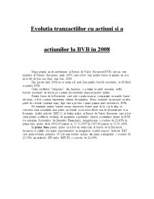 Evoluția tranzacțiilor cu acțiuni și a acțiunilor la BVB în 2008 - Pagina 1
