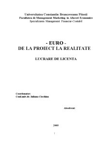 Euro - de la Proiect la Realitate - Pagina 1
