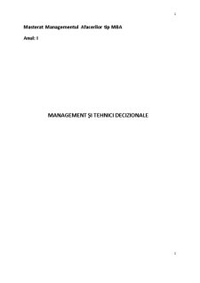 Management și Tehnici Decizionale - Pagina 1
