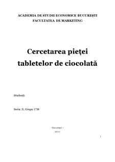 Cercetarea Pieței Tabletelor de Ciocolată - Pagina 1