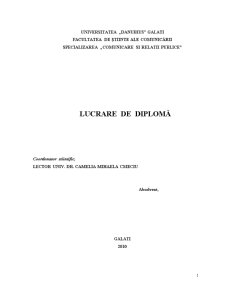 Specificul Comunicarii in Administratia Publica Locala - Studiu de Caz - Primaria Comunei Munteni, Jud. Galati - Pagina 1