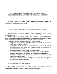 Reproiectarea Procesuala și Structural - Organizatorica a Primăriei Orașului Costesti - Pagina 1