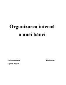 Organizarea Internă a Unei Bănci - Pagina 1