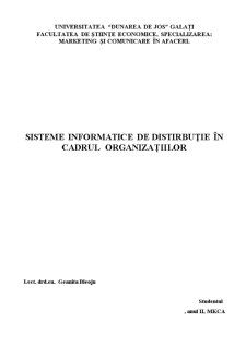 Sisteme Informatice de Distirbuție în Cadrul Organizațiilor - Pagina 1