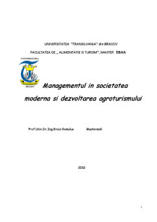 Managementul în societatea modernă și dezvoltarea agroturismului - Pagina 1