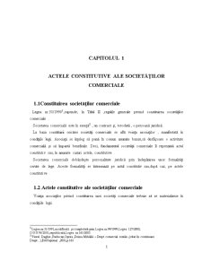 Regimul actelor juridice încheiate în cursul constiturii societăților comerciale - Pagina 1