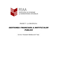 Gestiunea financiară a instituțiilor publice - Liceul Garabet Ibraileanu Iași - Pagina 1