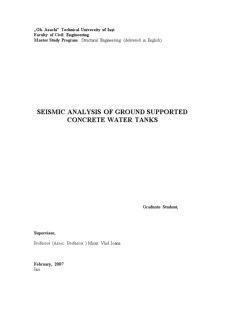 Seismic Analysis of Ground Supported Concrete Water Tanks - Pagina 1