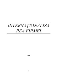 Internaționalizarea Firmei - Pagina 1