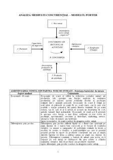 Analiza Mediului Concurențial - Modelul Porter - Pagina 1