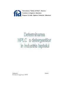 Determinarea HPLC a detergenților în industria laptelui - Pagina 1