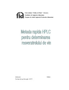 Metoda rapidă HPLC pentru determinarea resveratrolului de vin - Pagina 1