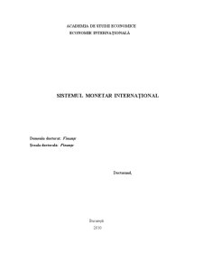 Sistemul Monetar Internațional - Pagina 1