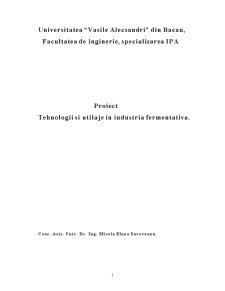 Tehnologia de obținere a alcoolului din cartof - Pagina 1