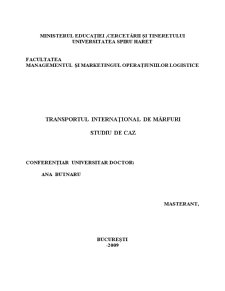 Transportul internațional de mărfuri - studiu de caz - Pagina 1