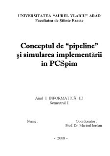 Conceptul de Pipeline și Simularea Implementării în PCSpim - Pagina 1