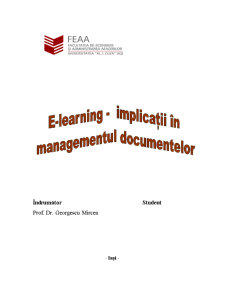 E-learning - Implicații în Managementul Documentelor - Pagina 1