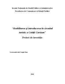 Reabilitarea și introducerea în circuitul turistic a Cetății Carsium - proiect de investiție - Pagina 1