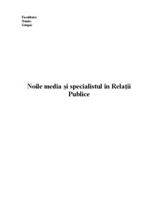 Noile Media și Specialistul în Relații Publice - Pagina 1
