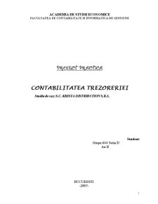 Contabilitatea Trezoreriei - Studiu de Caz - SC Krista Distribution SRL - Pagina 1