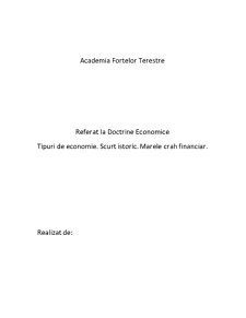 Doctrine economice - tipuri de economie, scurt istoric, marele crah financiar - Pagina 1