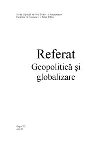 Geopolitică și globalizare - terorismul religios - Pagina 1