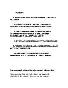Managerul cu vocație internațională - Pagina 1