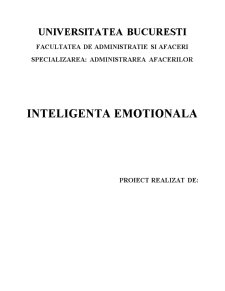 Inteligență emoțională - Pagina 1