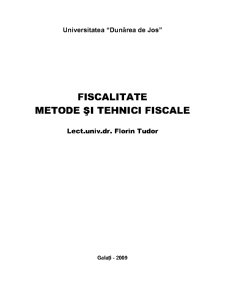 Drept - Fiscalitate. Metode și Tehnici Fiscale - Pagina 1