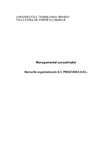 Memoriile organizaționale SC Prestarea SRL - Pagina 1