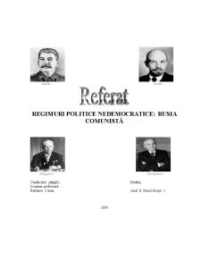 Regimuri politice nedemocratice - Rusia Comunistă - Pagina 1