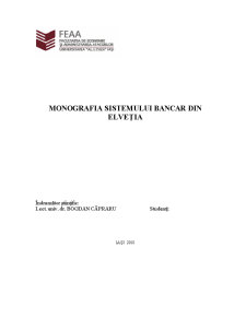 Monografia Sistemului Bancar din Elveția - Pagina 1