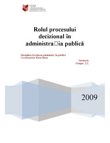 Rolul Procesului Decizional în Administrația Publică - Pagina 1