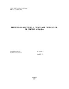 Tehnologia obținerii și procesării produselor de origine animală - Pagina 1