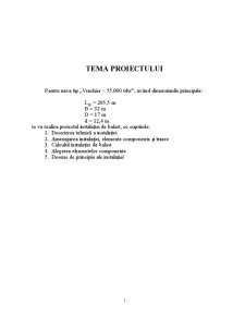 Proiect TMPIN - proiectarea și calculul instalației de balast la o navă tip vrachier - Pagina 1