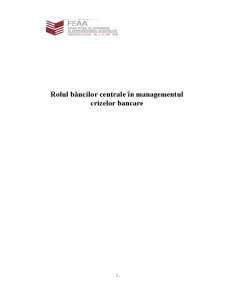 Rolul băncilor centrale în managementul crizelor bancare - Pagina 1
