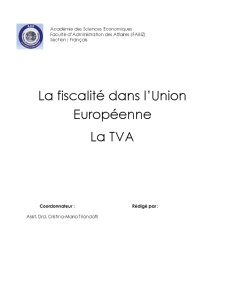 La Fiscalite dans L'Union Europeenne la TVA - Pagina 1