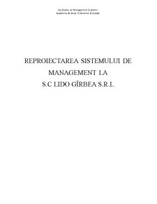 Reproiectarea Sistemului de Management la SC Lido Girbea SRL - Pagina 1