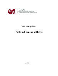 Monografie Sistemul Bancar din Belgia - Pagina 1