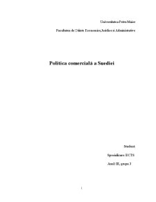 Politica Comercială a Suediei - Pagina 1