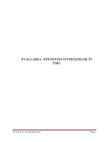 Evaluarea eficienței investițiilor în IT&C - Pagina 1