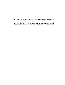 Analiza Tratatului de Aderare al României la Uniunea Europeană - Pagina 1