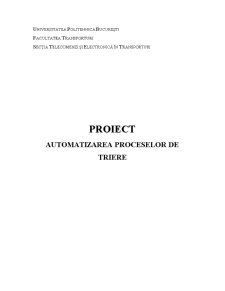 Automatizarea Proceselor de Triere - Pagina 1